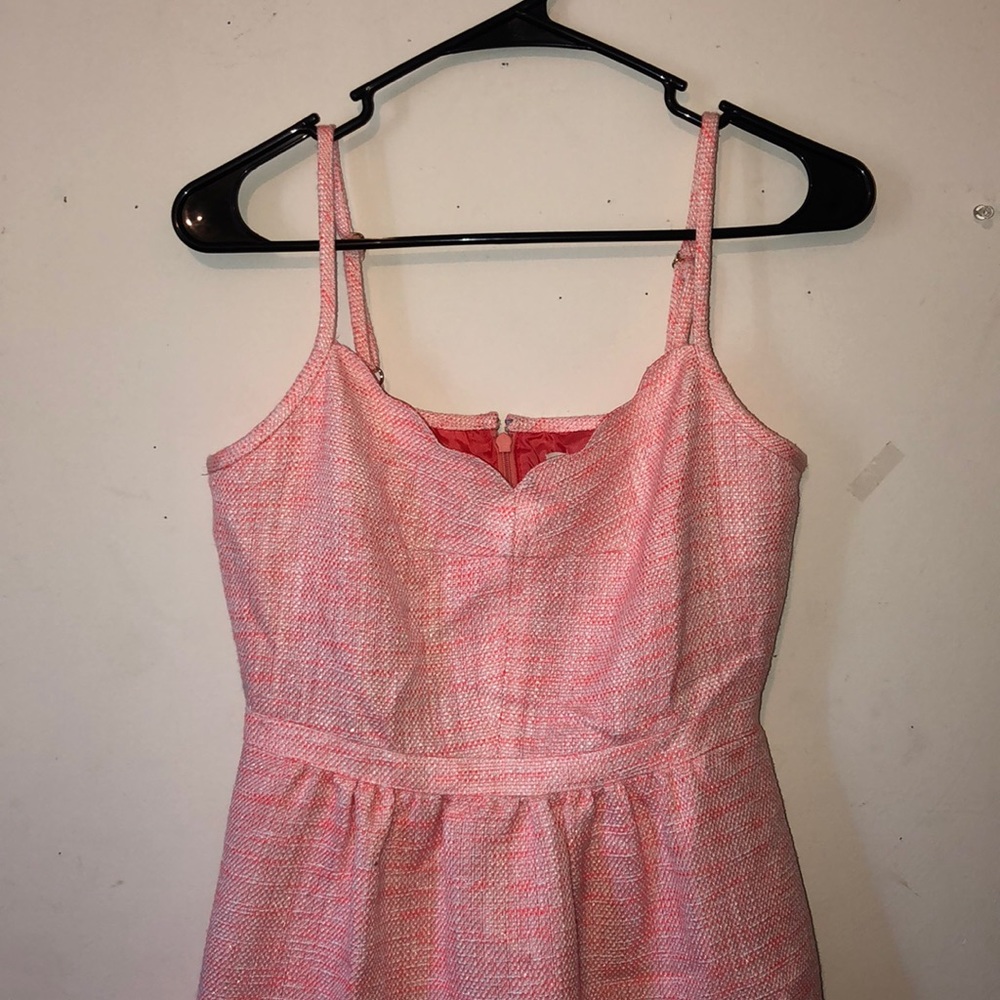 Bright pink, short dress